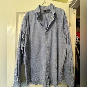 Vineyard Vines Blue and White Checkered Shirt